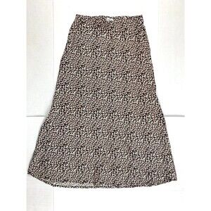 Love Fire Womens Skirt Size XS Maxi Animal Print Brown Elastic Waist